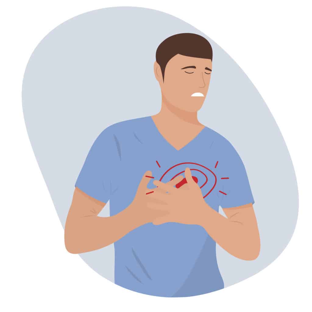 Who is at risk of chest pain?