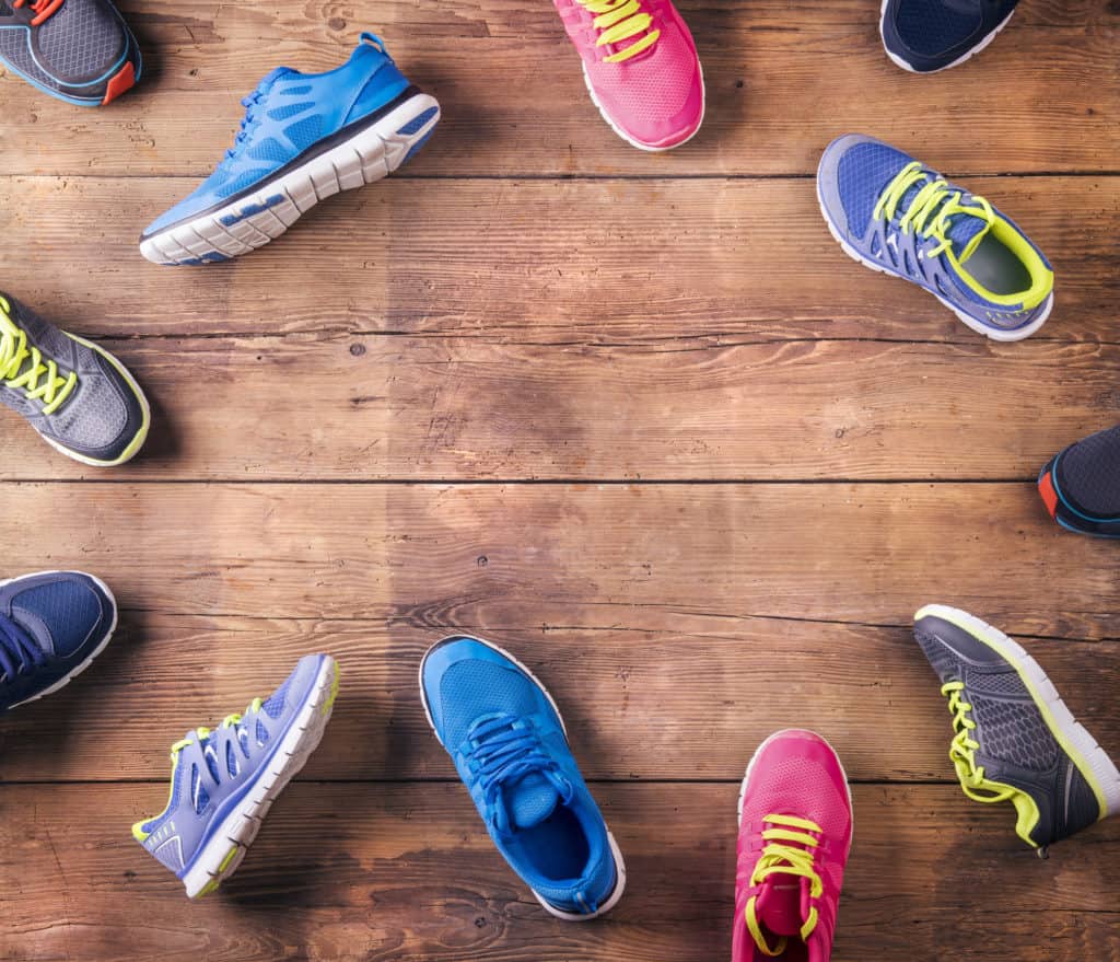 a selection of running shoes