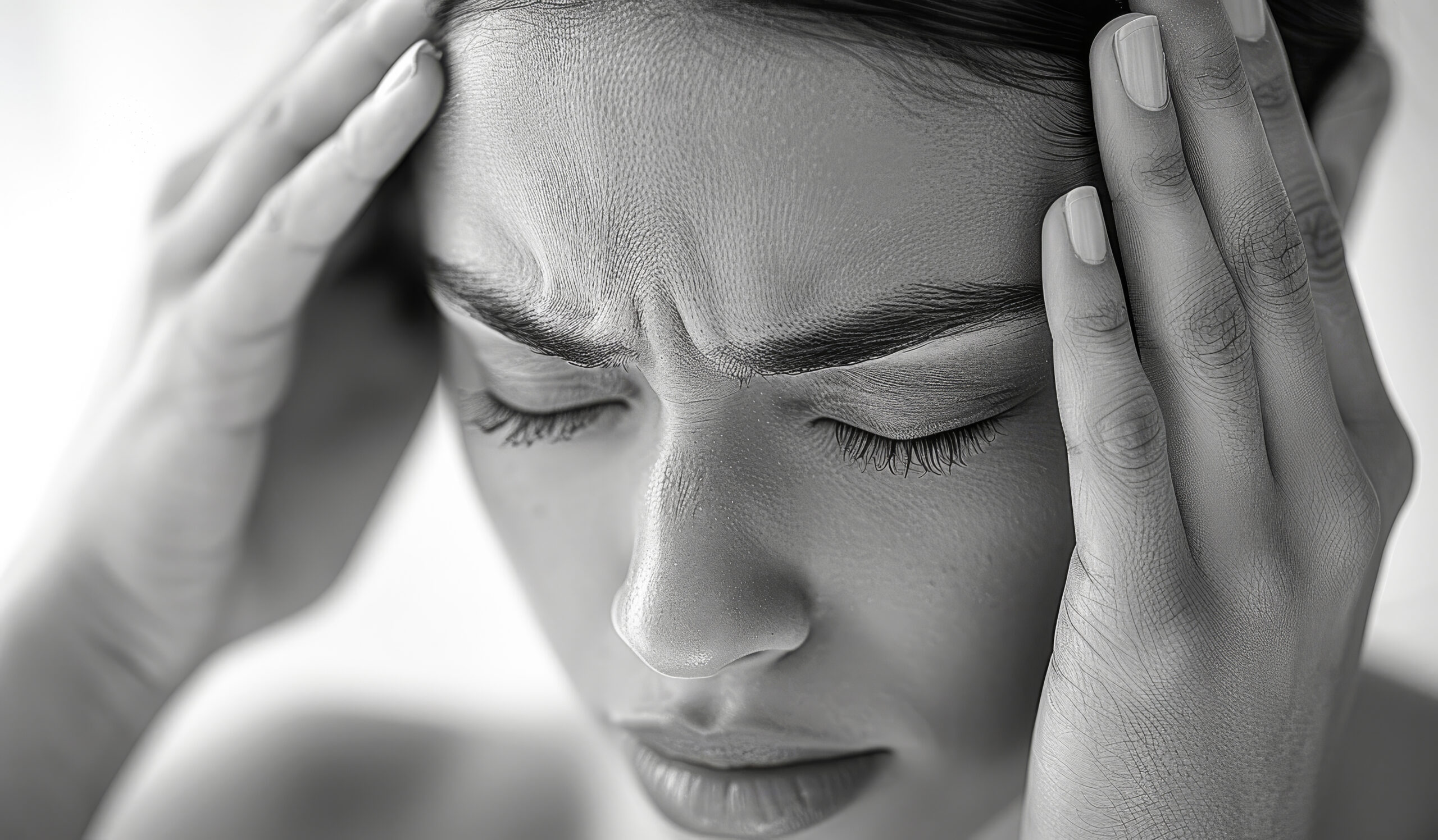 woman suffering with tension headache