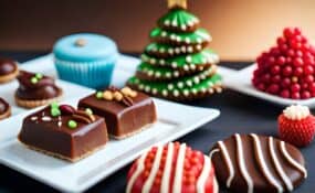 a plate of desserts on a table