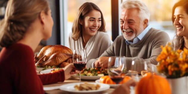 busting holiday season stress family around the table