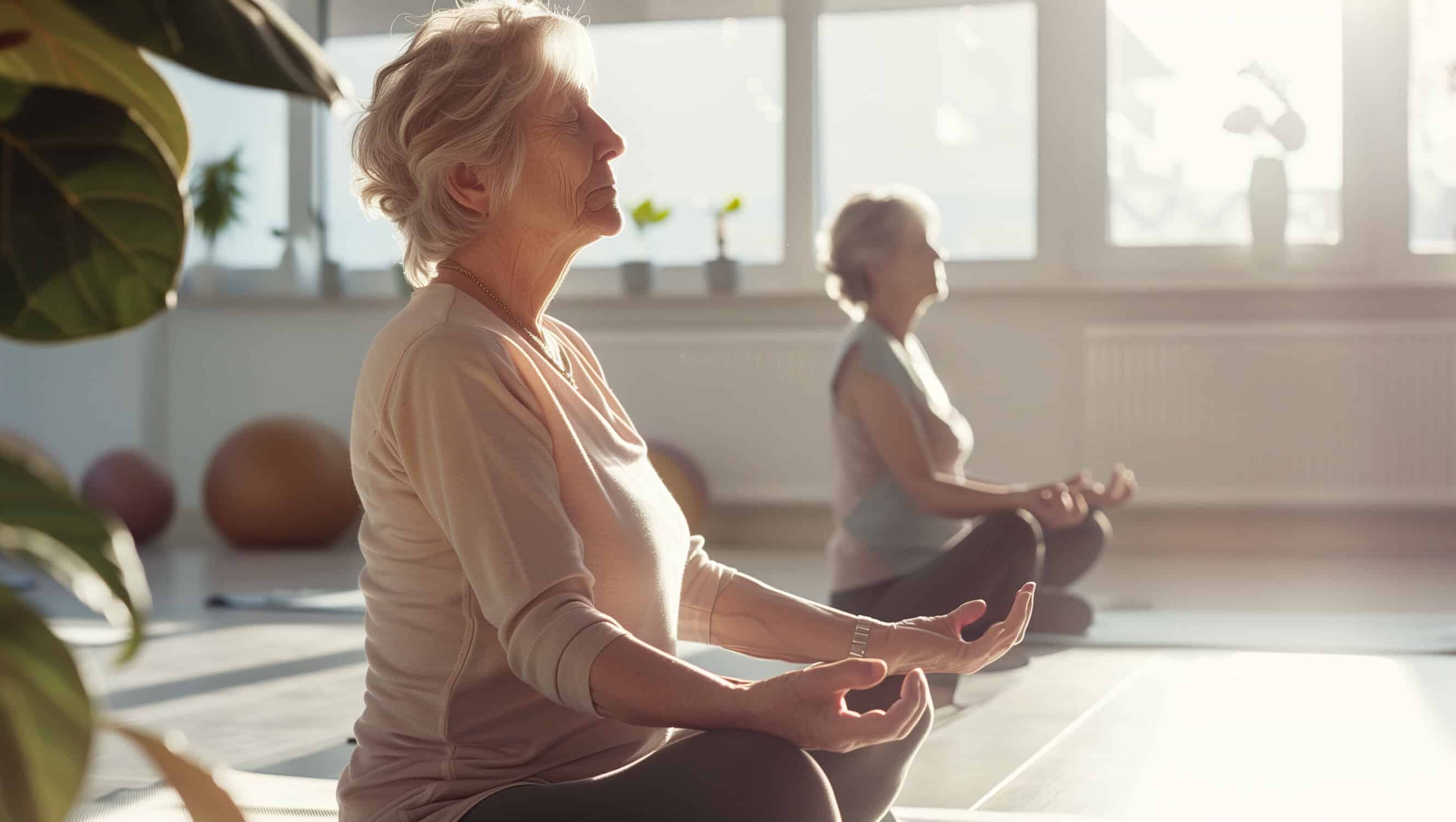 How Physical Therapy Helps You Stay Active and Independent as You Age - vecteezy older women practice yoga meditate in yoga classes and lead 44034364