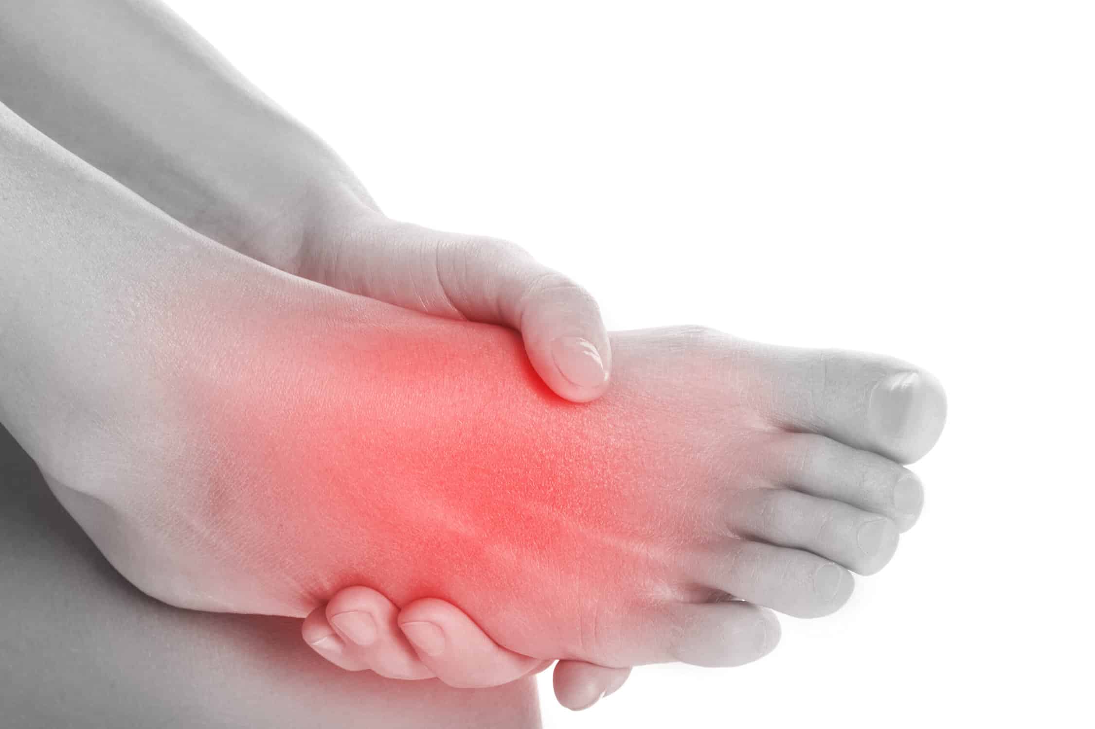 woman suffering with neuropathy in the foot