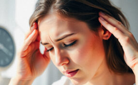 girl suffering with tension headaches