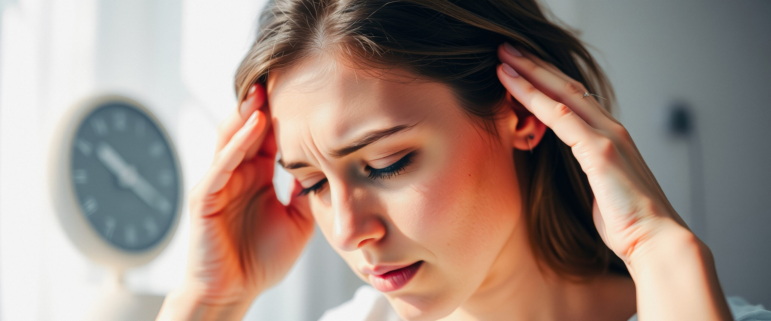 girl suffering with tension headaches
